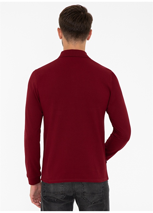 Pierre Cardin Ways-E Polo Yaka Uzun Kollu Slim Fit Pike Kırmızı Erkek Sweatshirt 3