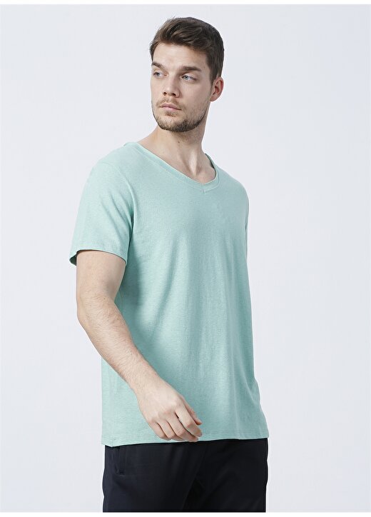 The Don 600Tdntst013121 Regular Fit Düz Açık Yeşil Erkek T-Shirt 3