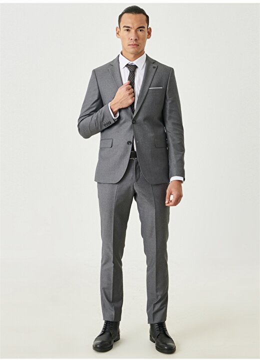 Altınyıldız Classics Normal Bel Slim Fit Gri Erkek Takım Elbise 4A3022100133 3