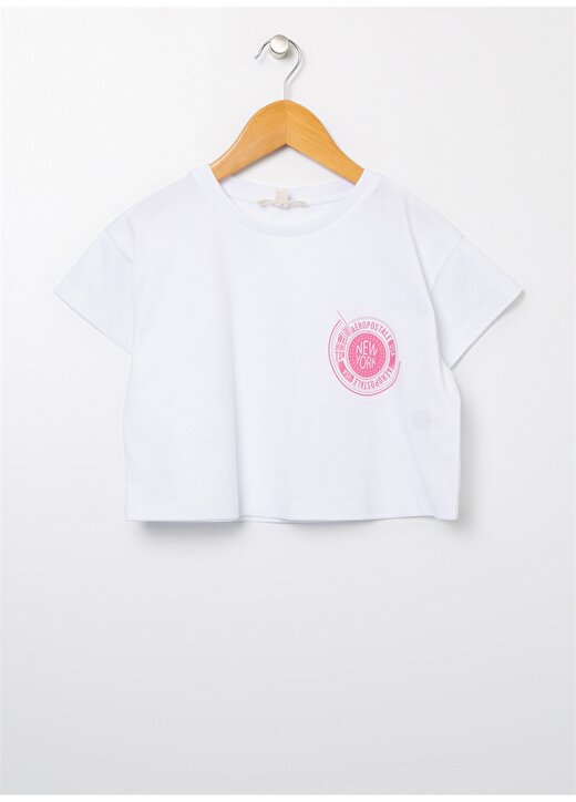 Aeropostale Baskılı Beyaz Kız Çocuk T-Shirt 22SAG-06 1