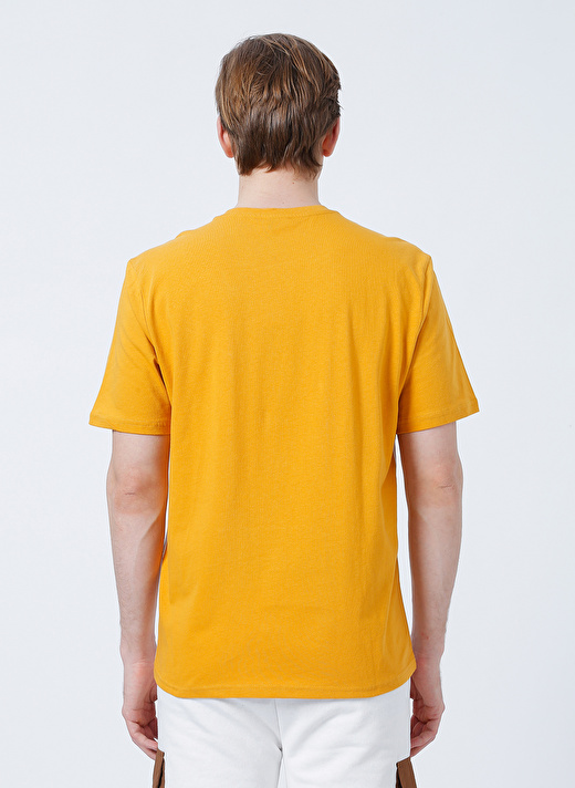 Limon Impa Bisiklet Yaka  Geniş Fit Blok Desenli Koyu Sarı Erkek T-Shirt 4