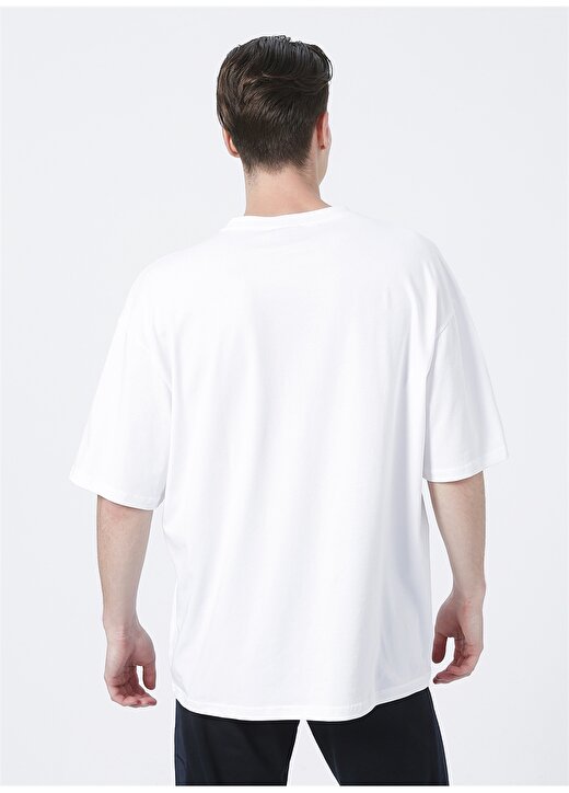 Fabrika Portugal O Yaka Oversize Düz Ekru Erkek T-Shirt 4