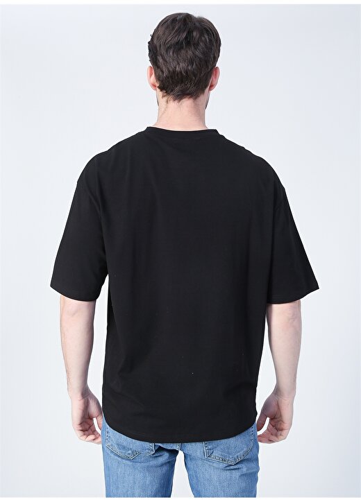Fabrika Rio O Yaka Oversize Düz Siyah Erkek T-Shirt 4