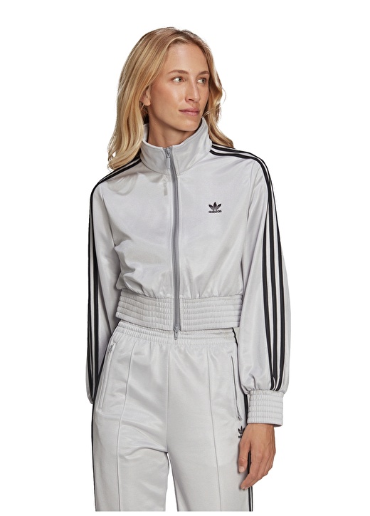 Adidas Hf7532 Track Top Dik Yaka Normal Kalıp Düz Kadın Zip Ceket 3