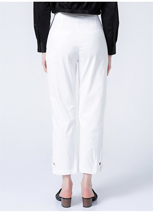 Fabrika Comfort Yüksek Bel Basic Beyaz Kadın Pantolon - CM-FAHRON 4