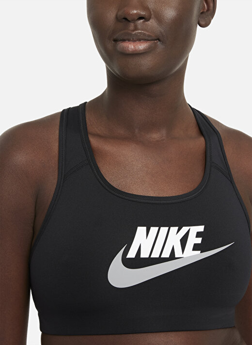 Nike Dm0579-010 W Nk Df Swsh Cb Futura G Yuvarlak Yaka  Normal Kalıp Düz Siyah Kadın Sporcu Sütyeni 3
