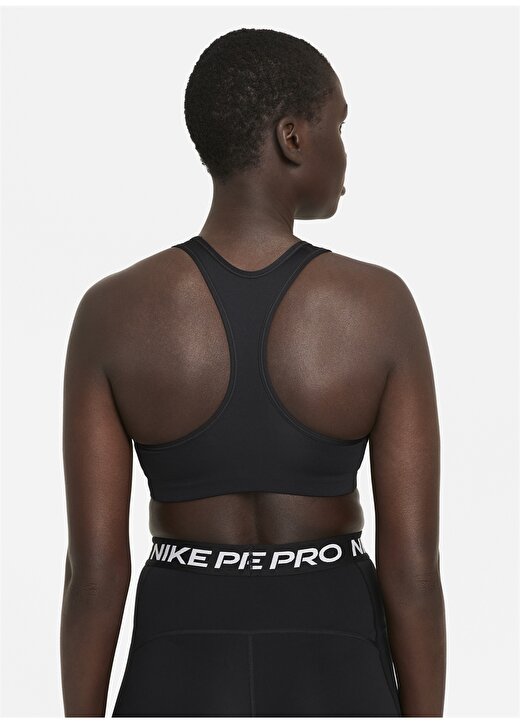 Nike Dm0579-010 W Nk Df Swsh Cb Futura G Yuvarlak Yaka Normal Kalıp Düz Siyah Kadın Sporcu Sütyeni 4