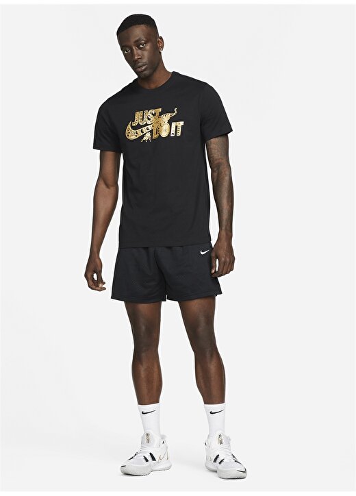 Nike Bisiklet Yaka Düz Siyah Erkek T-Shirt DN3037-010 M NK OC F JDI SS TEE 4