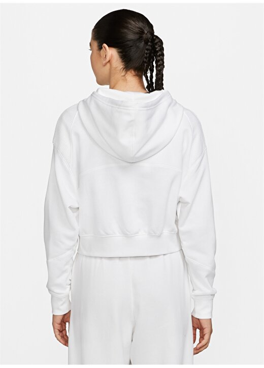 Nike Beyaz - Siyah Kadın Zip Ceket DM6063-100 W NSW AIR FLC TOP FZ 3