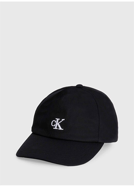 Calvin Klein Iu0iu00150-Monogram Baseball Cap Standart Kalıp Düz Siyah Çocuk Şapka 2