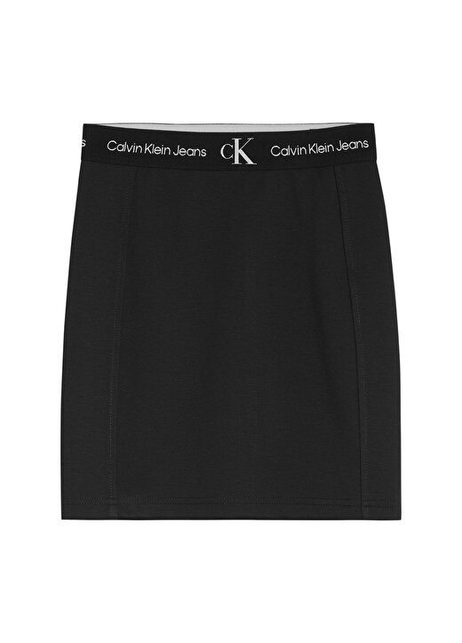 Calvin Klein Ig0ig01429-Punto Tape Skirt Normal Bel Dar Kalıp Düz Siyah Kız Çocuk Etek 1