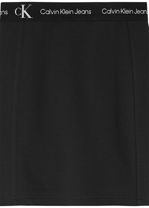 Calvin Klein Ig0ig01429-Punto Tape Skirt Normal Bel Dar Kalıp Düz Siyah Kız Çocuk Etek 2