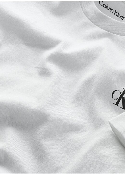 Calvin Klein Ib0ib01093-2-Pack Monogram Top Bisiklet Yaka Normal Kalıp Düz Siyah - Beyaz Erkek Çocuk T-Shirt 4
