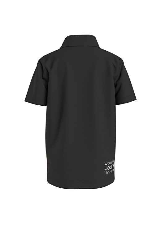 Calvin Klein Düz Siyah Erkek Çocuk Polo T-Shirt IB0IB01226-INST. CUT OFF LOGO POLO 4