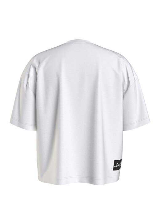 Calvin Klein Ig0ig01064-Institutional Logo Boxy Bisiklet Yaka Normal Kalıp Düz Beyaz Kız Çocuk T-Shirt 3