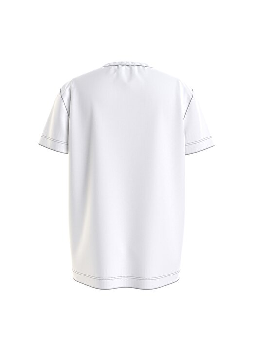 Calvin Klein Düz Beyaz Erkek Çocuk T-Shirt IB0IB01219-PERFORATED GLOW MONOGRAM 3
