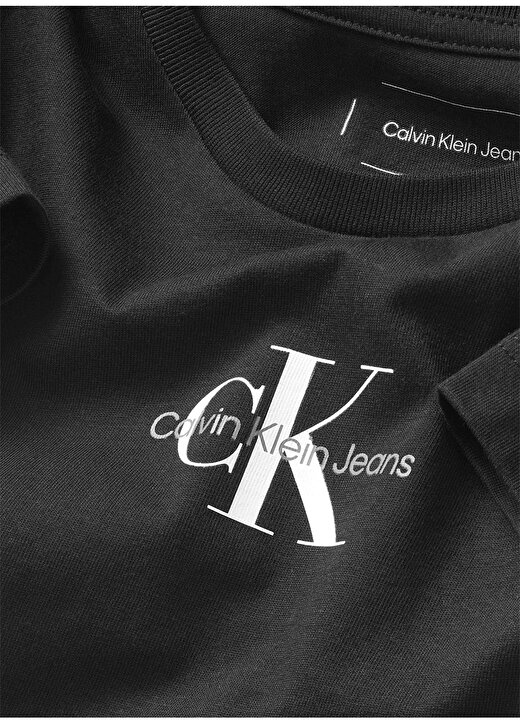 Calvin Klein Ig0ig01470-Micro Monogram Top Bisiklet Yaka Normal Kalıp Düz Siyah Kız Çocuk T-Shirt 2