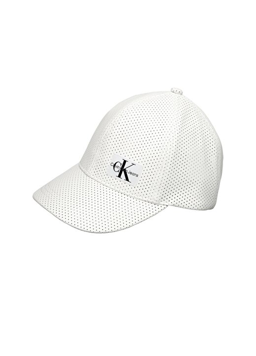 Calvin Klein Beyaz Unisex Çocuk Şapka IU0IU00277-PERFORATED LOGO BASEBALL 1