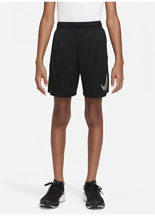 Nike DM8537 B Nk Df Hbr Short Standart Kalıp Düz Siyah - Gri Erkek Çocuk Şort 1