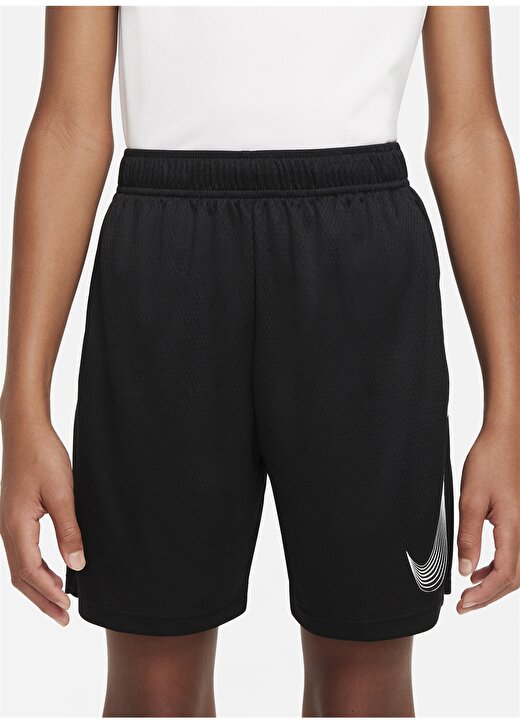 Nike DM8537 B Nk Df Hbr Short Standart Kalıp Düz Siyah - Gri Erkek Çocuk Şort 2