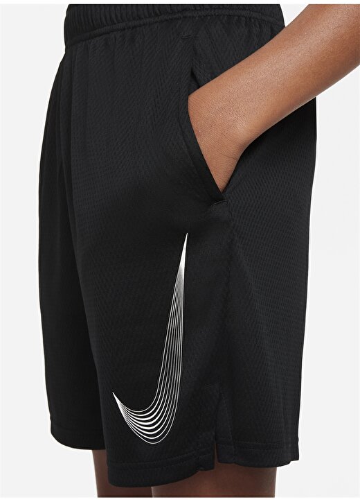 Nike DM8537 B Nk Df Hbr Short Standart Kalıp Düz Siyah - Gri Erkek Çocuk Şort 4