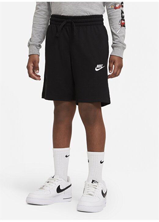 Nike Siyah - Gri - Gümüş Erkek Çocuk Kısa Düz Şort DA0806 1