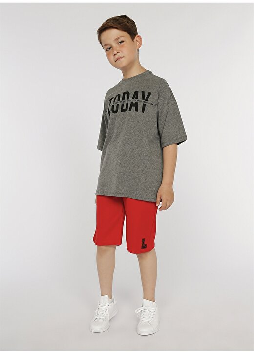 Limon Baskılı Antrasit Erkek Çocuk T-Shirt TODAY BOY 2