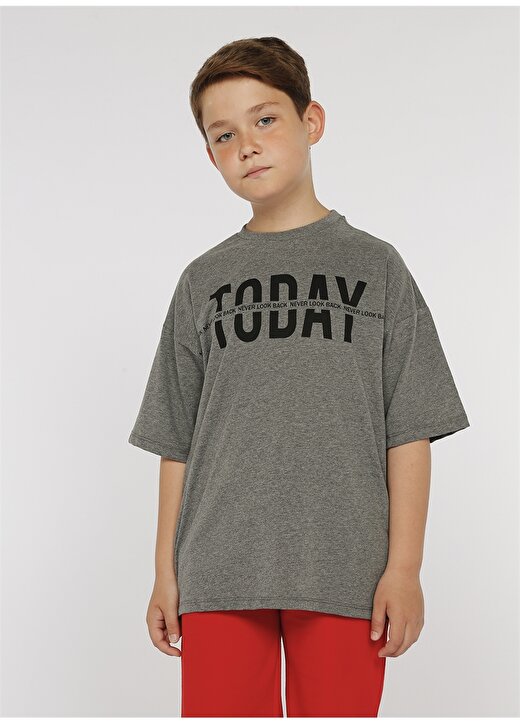 Limon Baskılı Antrasit Erkek Çocuk T-Shirt TODAY BOY 3