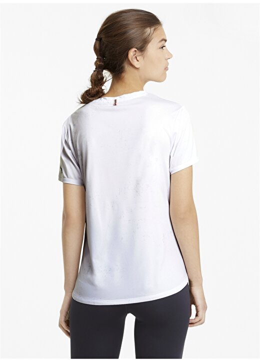 Puma 52017502 RUN GRAPHIC SS TEE O Yaka Normal Kalıp Desenli Beyaz Kadın T-Shirt 2