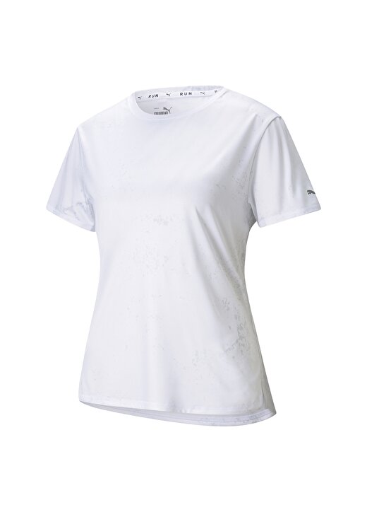 Puma 52017502 RUN GRAPHIC SS TEE O Yaka Normal Kalıp Desenli Beyaz Kadın T-Shirt 4