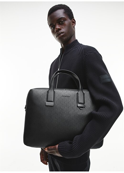 Calvin Klein 29X39x6,5 Siyah Erkek Laptop Çantası PERFED LAPTOP BAG 4