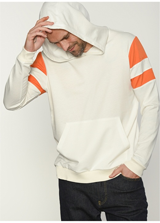 People By Fabrika PFEAW21SW0035 Normal Kalıp Baskılı Ekru Erkek Sweatshirt 1