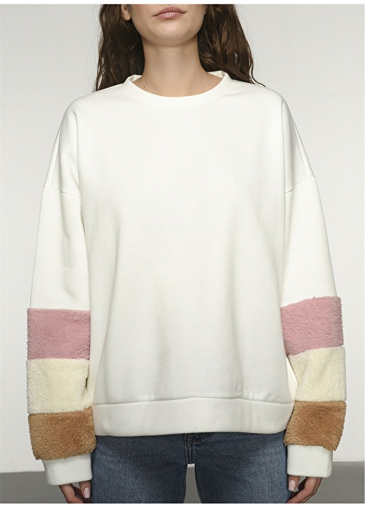 People By Fabrika Beyaz Kadın Sweatshirt 4