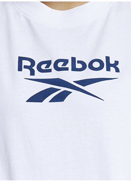 Reebok H49254 Cl Pf Big Logo Crop Tee Bisiklet Yaka Normal Kalıp Düz Beyaz Kadın T-Shirt 4
