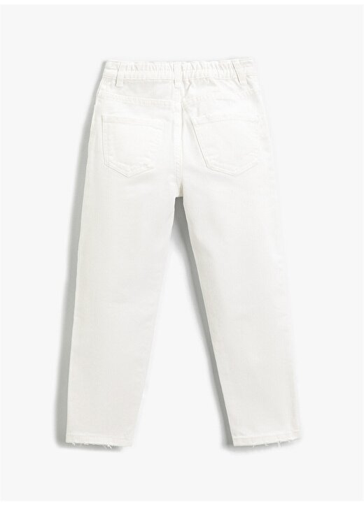 Koton Normal Bel Düz Beyaz Kız Çocuk Pantolon - 2SKG40010AD 2