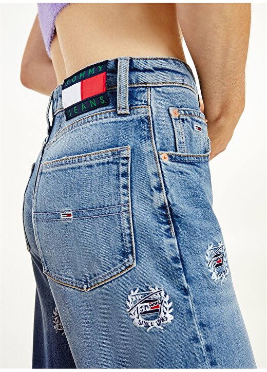 Tommy Jeans Yüksek Bel Mom Fit Mavi Kadın Denim Pantolon DW0DW114941A5 2