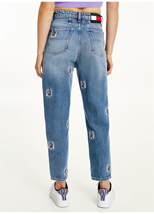 Tommy Jeans Yüksek Bel Mom Fit Mavi Kadın Denim Pantolon DW0DW114941A5 3