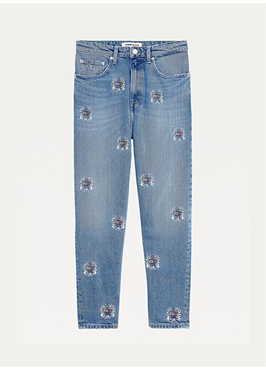 Tommy Jeans Yüksek Bel Mom Fit Mavi Kadın Denim Pantolon DW0DW114941A5 4