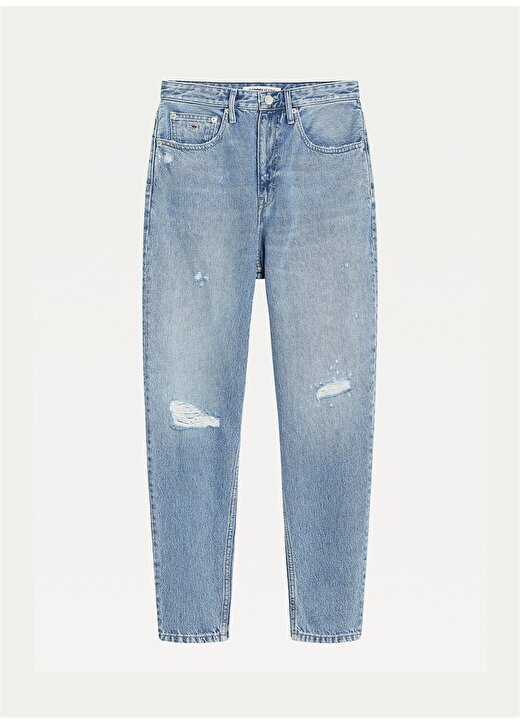 Tommy Jeans Yüksek Bel Mom Fit Açık Mavi Kadın Denim Pantolon DW0DW114881AB 4