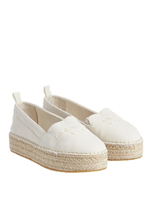 Calvin Klein YW0YW00579ACF Tekstil Bej Kadın Espadril 2