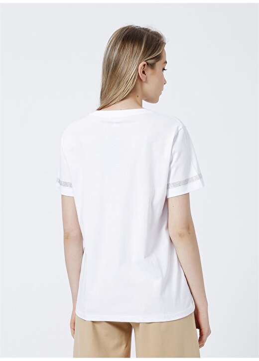 Fabrika Comfort Cm-Veran V Yaka Basic Düz Beyaz Kadın T-Shirt 4