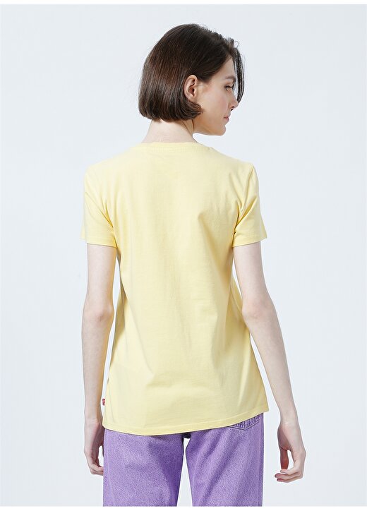 Levis The Perfect Tee Ssnl Poster Logo P Bisiklet Yaka Regular Fit Sarı Kadın T-Shirt 4