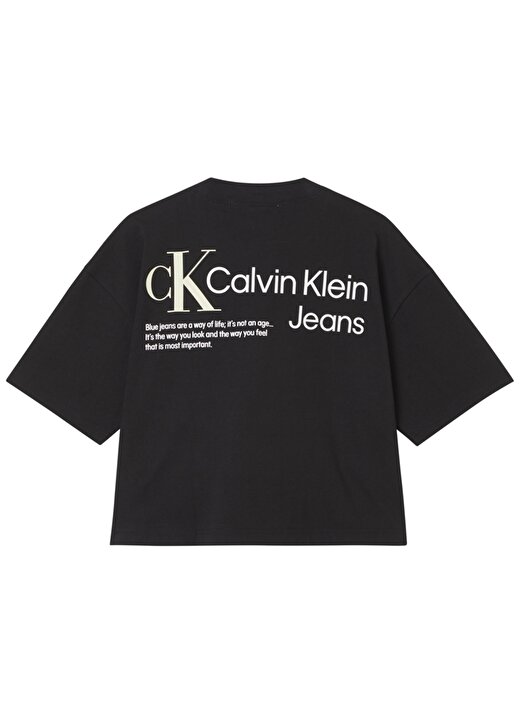 Calvin Klein Jeans Yuvarlak Yaka Normal Kalıp Siyah Kadın T-Shirt J20J218802BEH 2