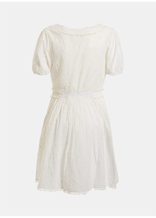 Guess W2GK62WEKI0G011 V Yaka Regular Fit Beyaz Kadın Elbise 2