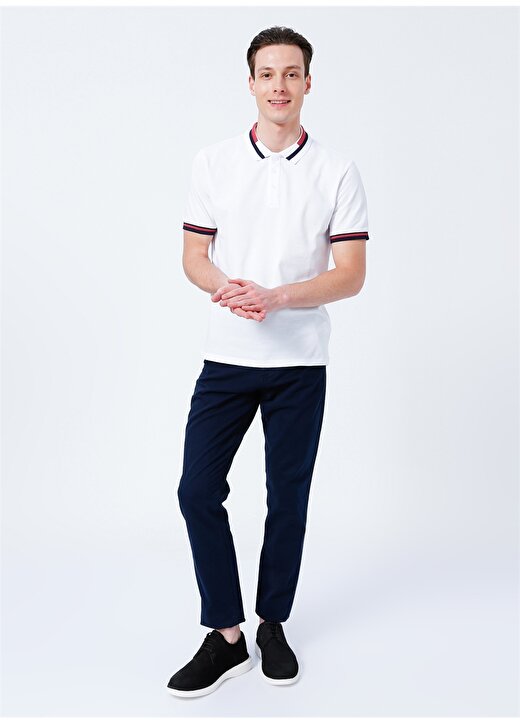 Fabrika Comfort Cm T 700 Regular Fit Düz Beyaz - Pembe Erkek Polo T-Shirt 2