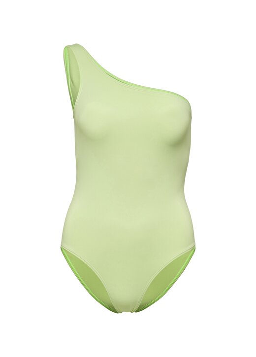 Only Onlalba One Shoulder Swimsuit Normal Kalıp Düz Fıstık Yeşili Kadın Mayo 1