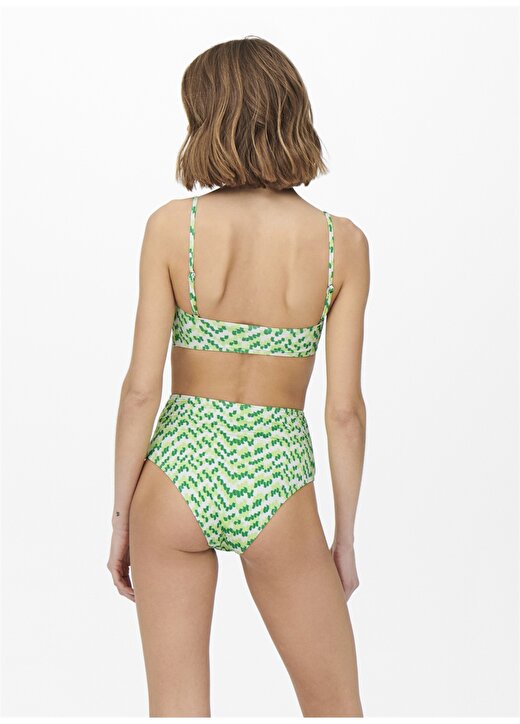 Only Onlamalie Hw Brief Normal Kalıp Desenli Fıstık Yeşili Kadın Bikini Alt 2
