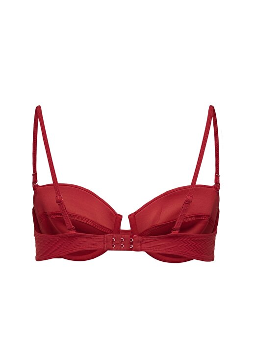 Only Onlkaja Struc Bralette Top Normalkalıp Düz Kırmızı Kadın Bikini Üst 2