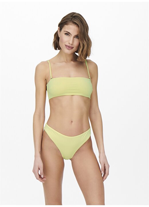 Only Onlolli Top Normal Kalıp Düz Limon Sarı Kadın Bikini Üst 1