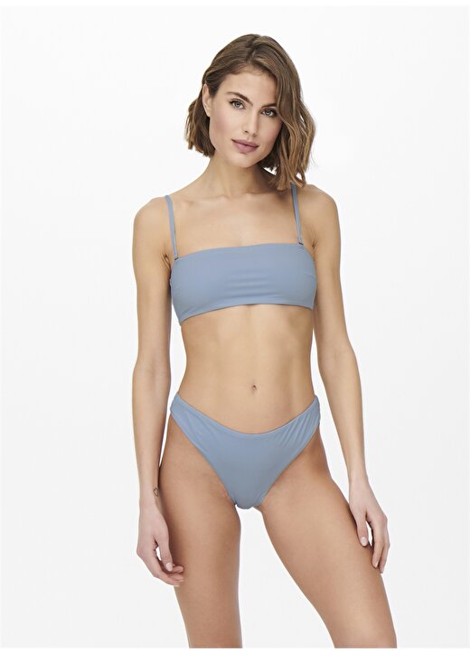 Only Onlolli Top Normal Kalıp Düz Gökmavi Kadın Bikini Üst 1